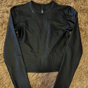 Skims Black Shine Long Sleeve Medium